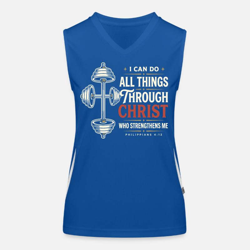Christliche Stärke Philippians 4:13 Funktionelles Kontrast-Tank Top für Frauen
