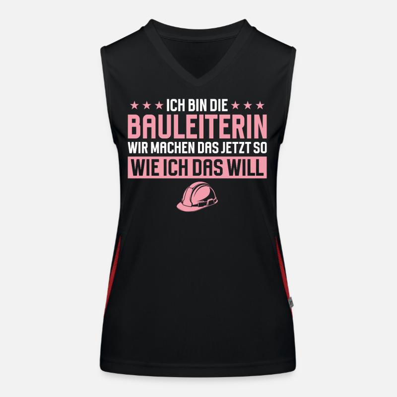 Construction Manager Funny Saying Construction Site Women's Functional Contrast Tank Top