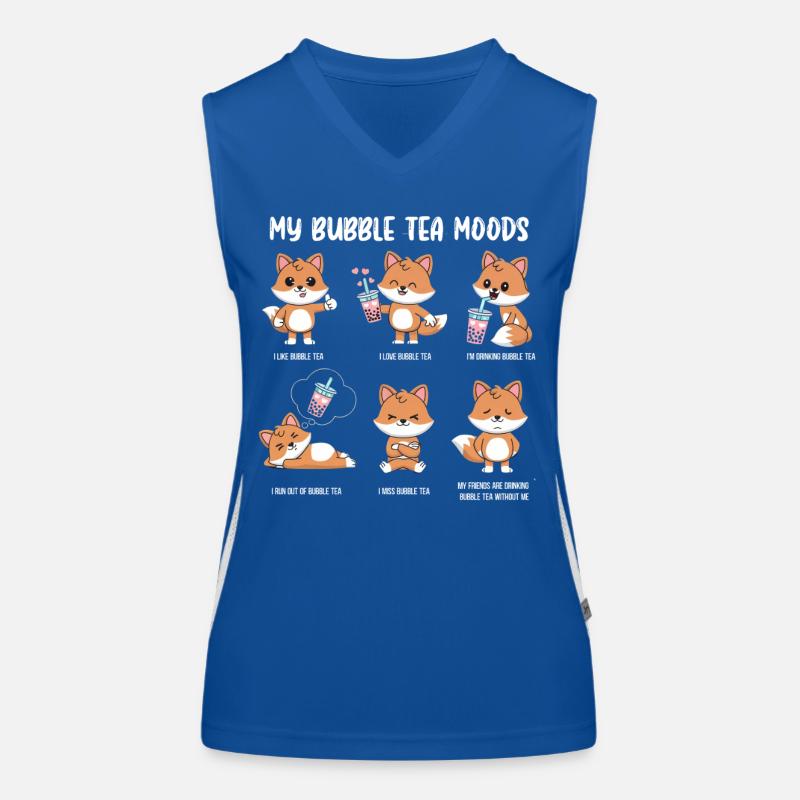 Fuchs Bubble Tea Meme Funktionelles Kontrast-Tank Top für Frauen