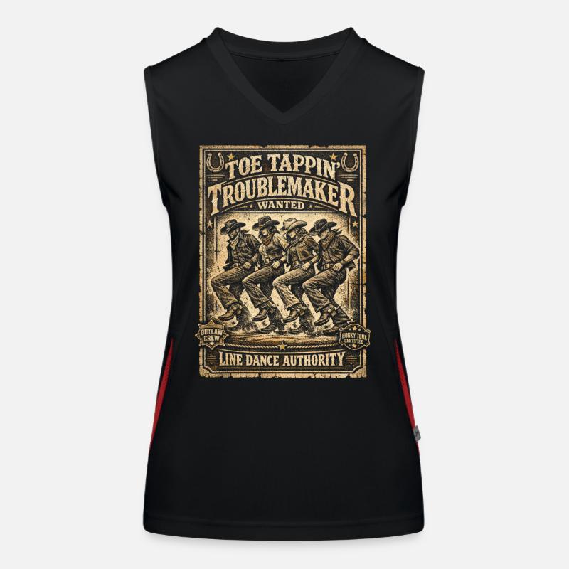 Line Dance Line Dancer Toe Tappin Troublemaker Women's Functional Contrast Tank Top