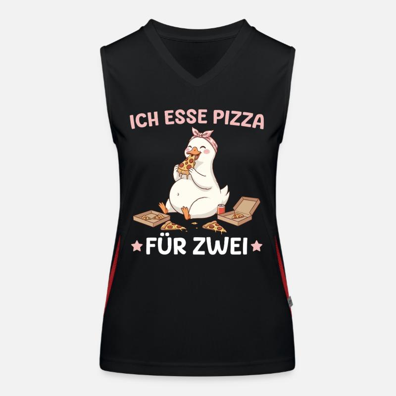 Mom-to-be Goose Pizza for Two Women's Functional Contrast Tank Top