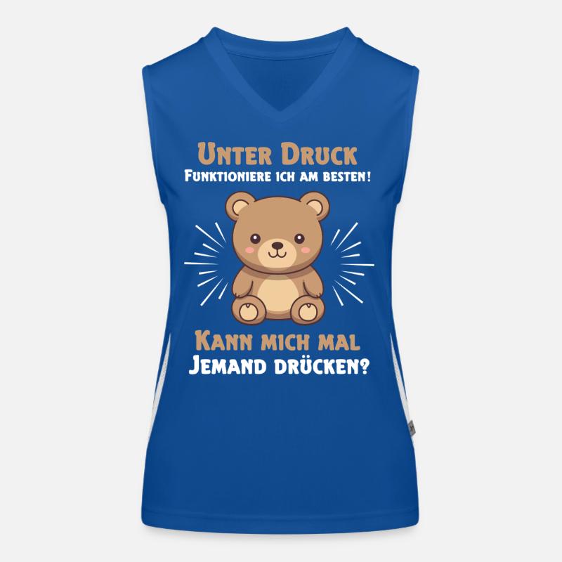 Under pressure I function best Teddy bear Women's Functional Contrast Tank Top