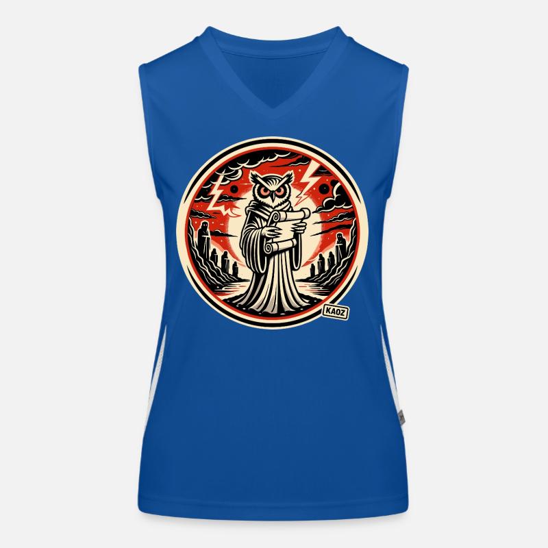 Schlaue Eule mit Brief  Funktionelles Kontrast-Tank Top für Frauen