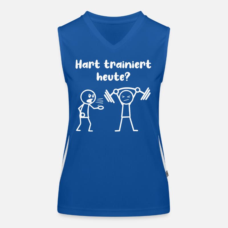 Stick figure BREAK FOR THE MUSCLES Funny Women's Functional Contrast Tank Top