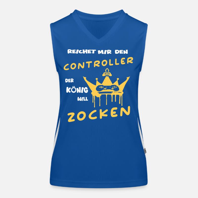 Reichet Mir Den CONTROLLER Der König Will ZOCKEN Funktionelles Kontrast-Tank Top für Frauen