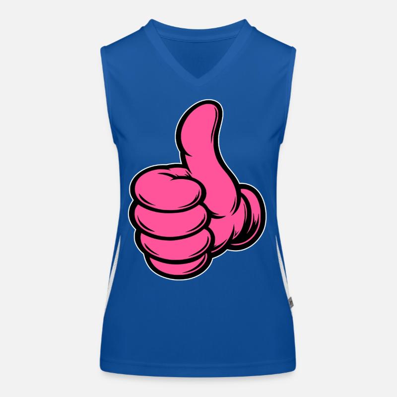 OK Comic Daumenhoch Handsymbol pink Funktionelles Kontrast-Tank Top für Frauen