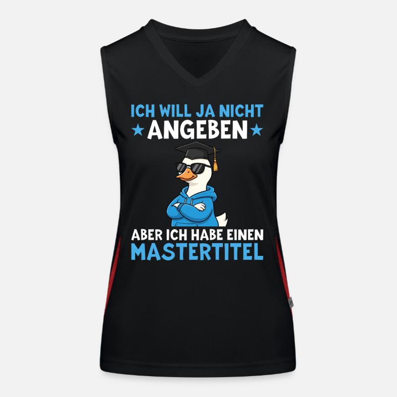 Mastertitel Gans mit Doktorhut Master Abschluss Funktionelles Kontrast-Tank Top für Frauen