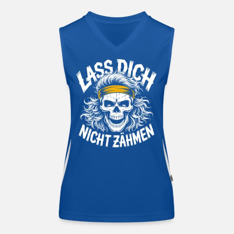Skull with headband rebel look Women's Functional Contrast Tank Top