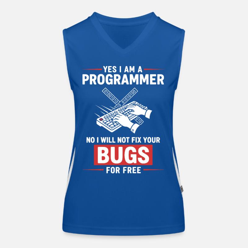 Humour Programmeur Fixe Pas Bugs Débardeur respirant contrasté Femme