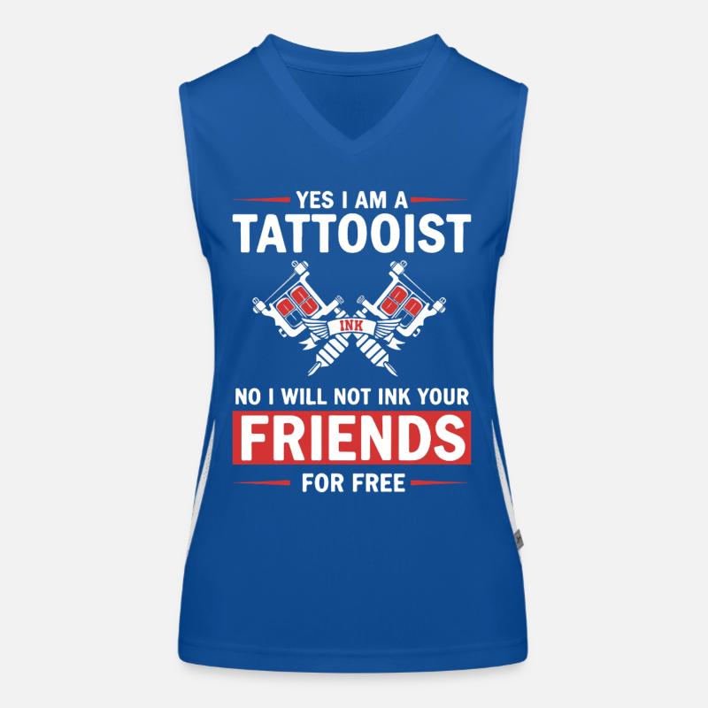 Humor-Tätowierer tätowiert nicht Freunde Funktionelles Kontrast-Tank Top für Frauen