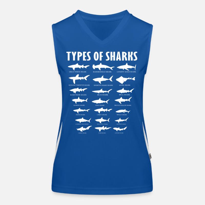 Types de conception de la vie marine océanique des requins Débardeur respirant contrasté Femme