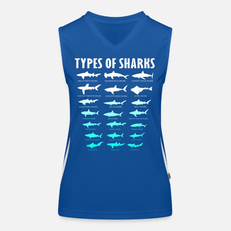 Types de requins Conception des requins d’océan | Chemise de requin Débardeur respirant contrasté Femme