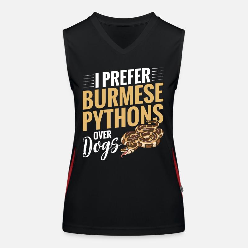 Python birman Stuff Reptile Foos Propriétaire de serpent Débardeur respirant contrasté Femme
