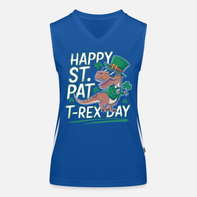 St Patricks T-Rex Hut Funktionelles Kontrast-Tank Top für Frauen