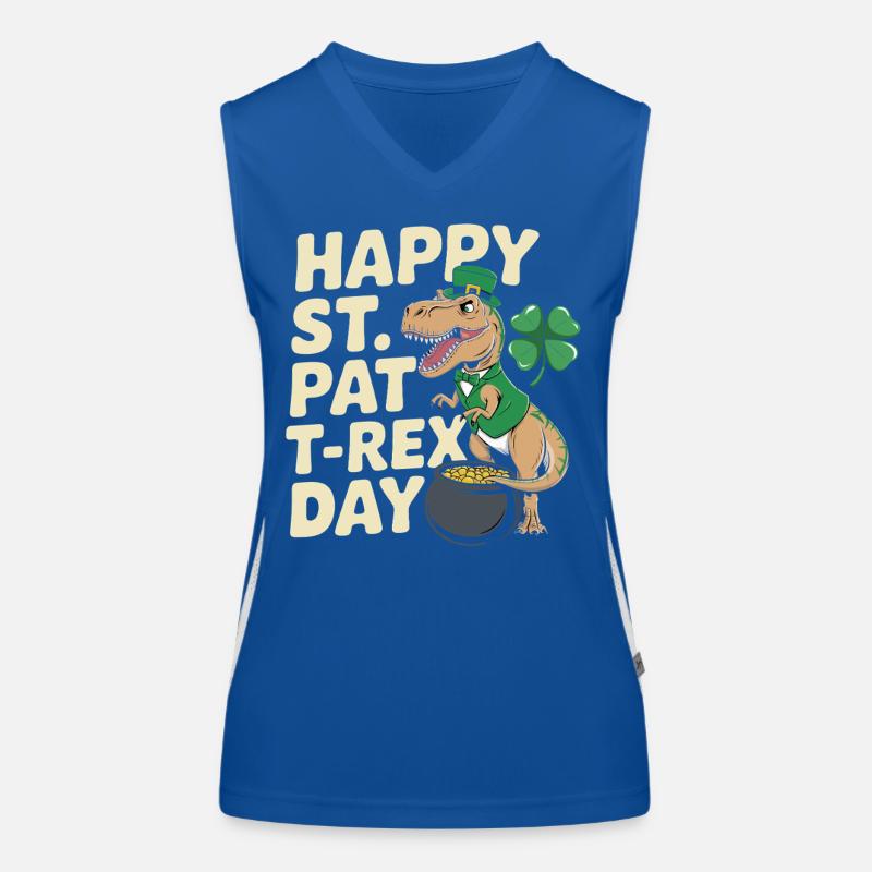 Dino Leprechaun St Patrick Day Débardeur respirant contrasté Femme
