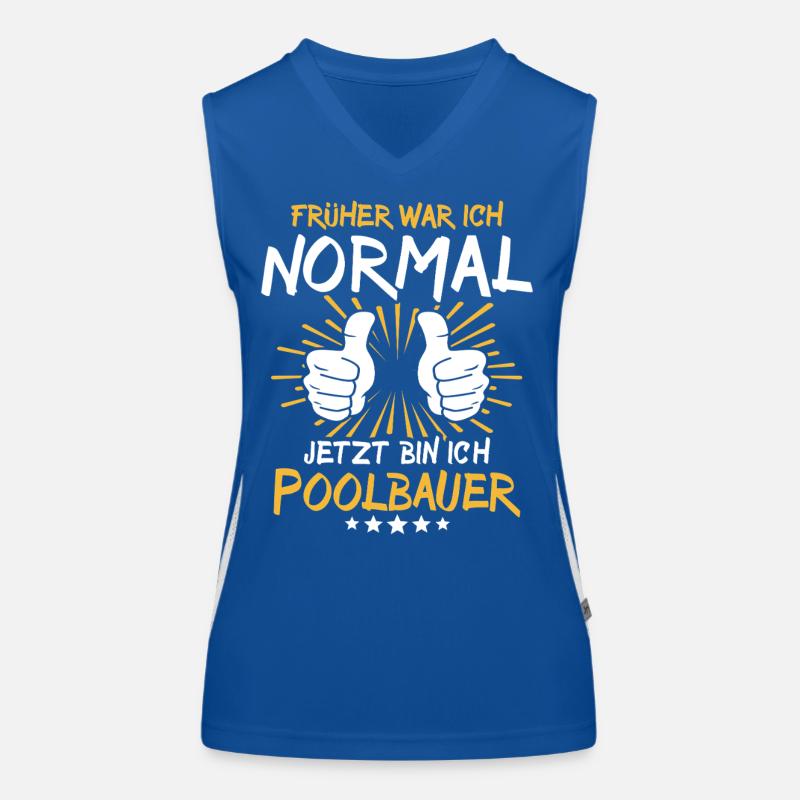 Poolbauer Spruch Funktionelles Kontrast-Tank Top für Frauen