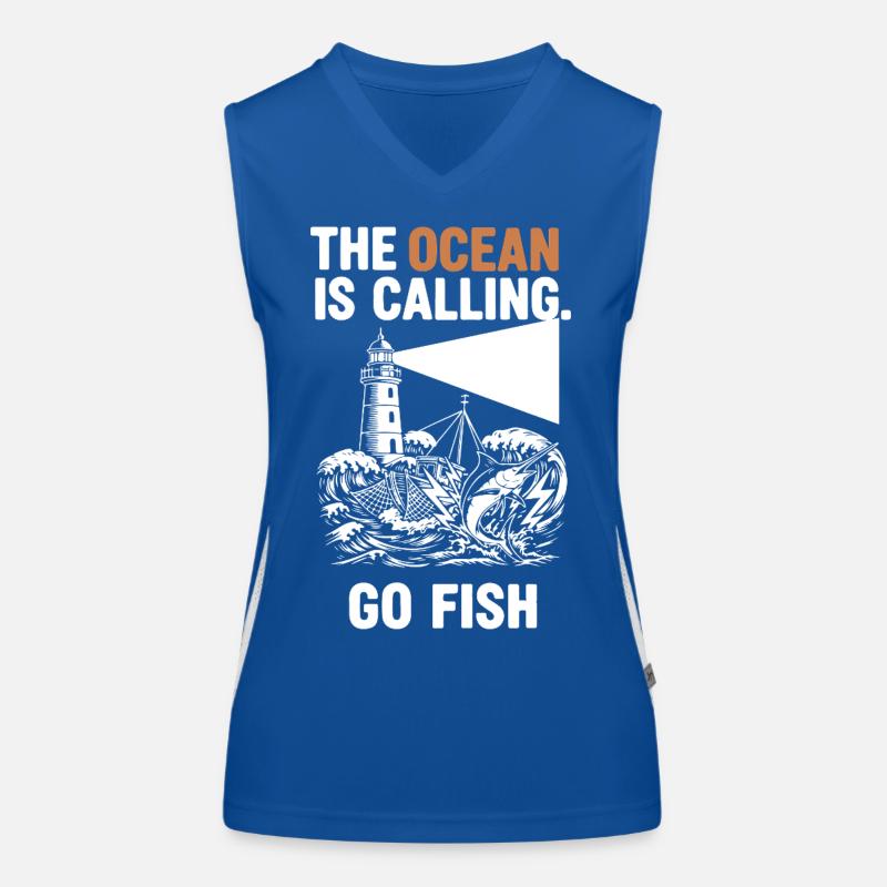 Pêche Mer Ocean Go Fish Funktionelles Kontrast-Tank Top für Frauen