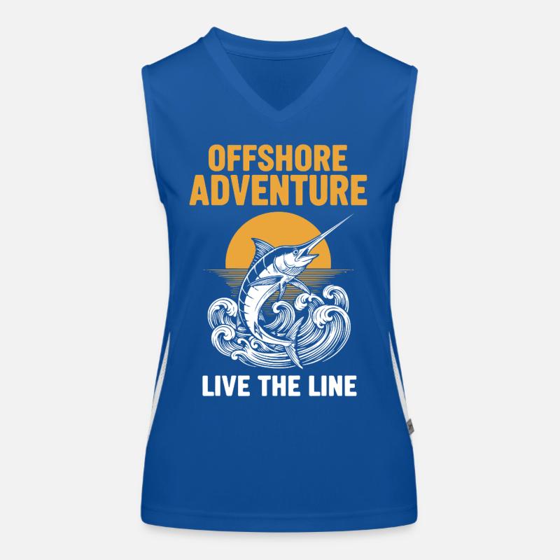 Fishing Sea Swordfish Offshore Adventure Women's Functional Contrast Tank Top