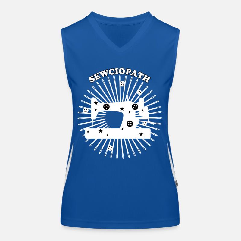 Conception de machine à coudre - Blanc Débardeur respirant contrasté Femme