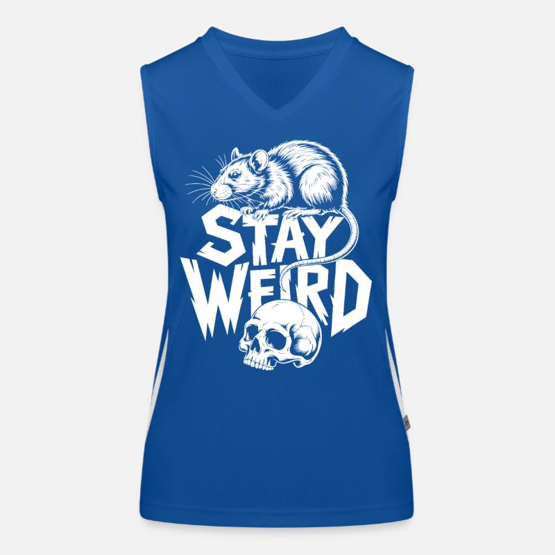 Stay Weird Rat and Skull Women's Functional Contrast Tank Top