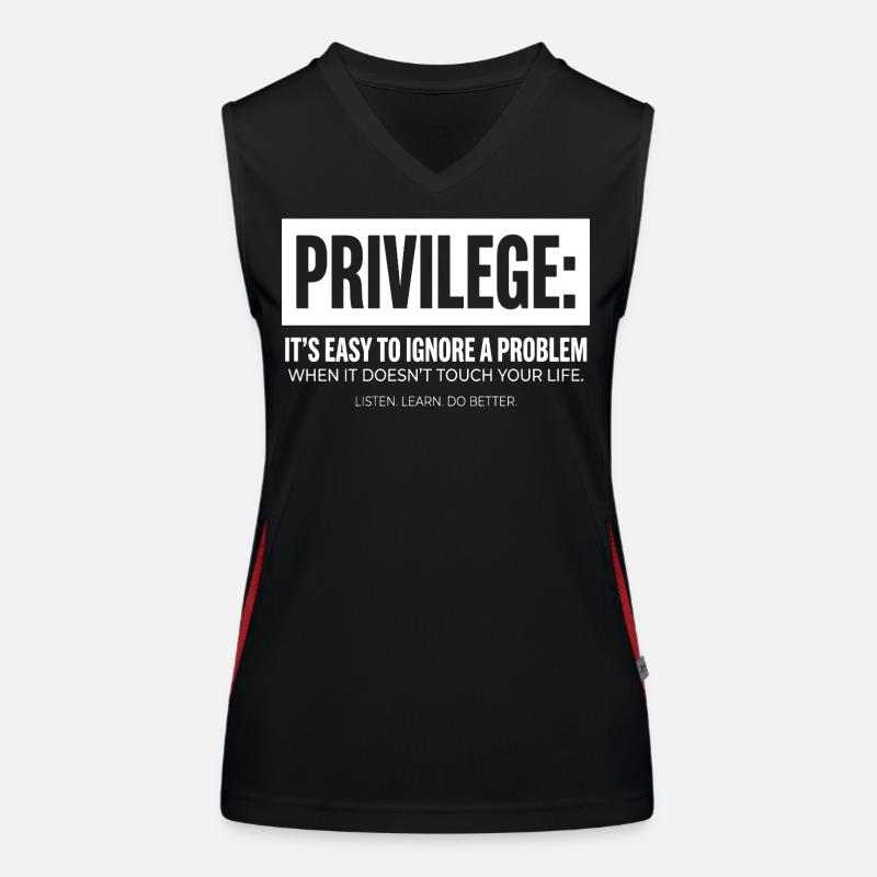 Déclaration de privilège Typographie Motif du texte Débardeur respirant contrasté Femme