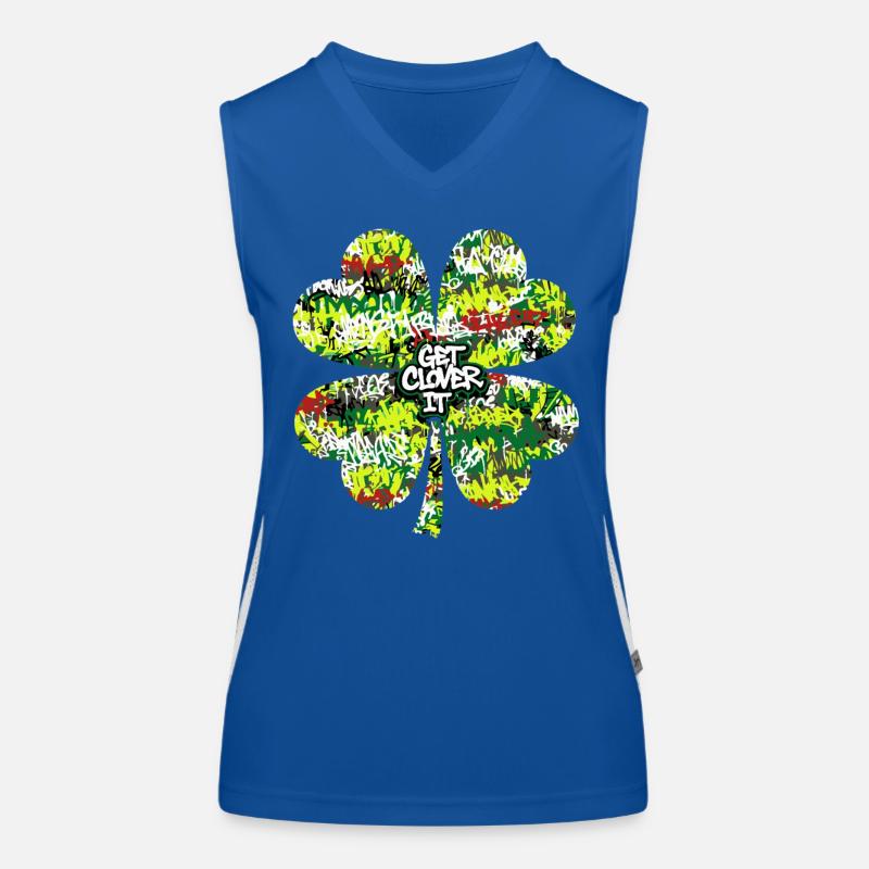 Graffiti Shamrock Women's Functional Contrast Tank Top