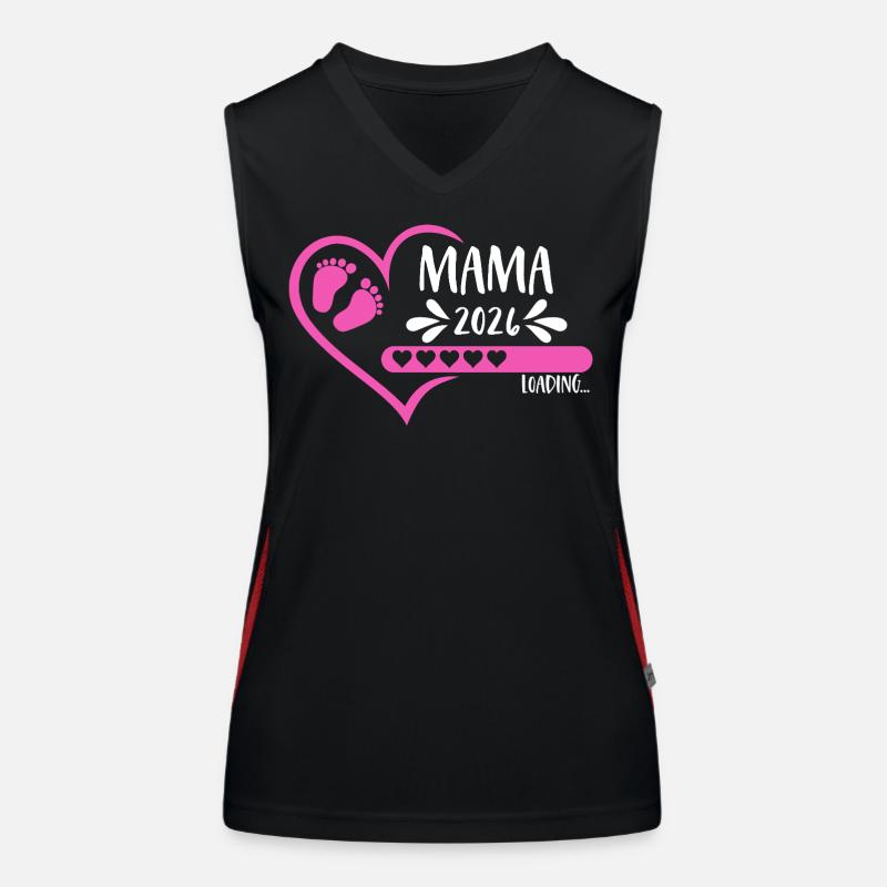Mama 2026 loading Herz Version Mädchen pink rosa Funktionelles Kontrast-Tank Top für Frauen