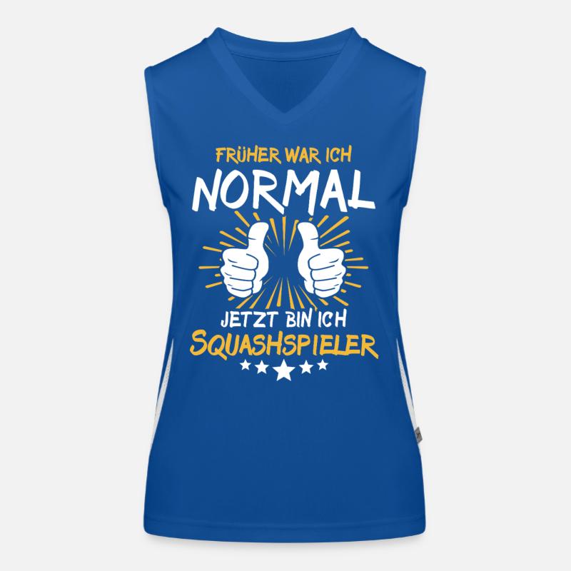 Squashspieler Spruch Funktionelles Kontrast-Tank Top für Frauen