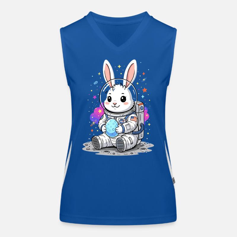 Lapin de Pâques astronaute Espace Débardeur respirant contrasté Femme