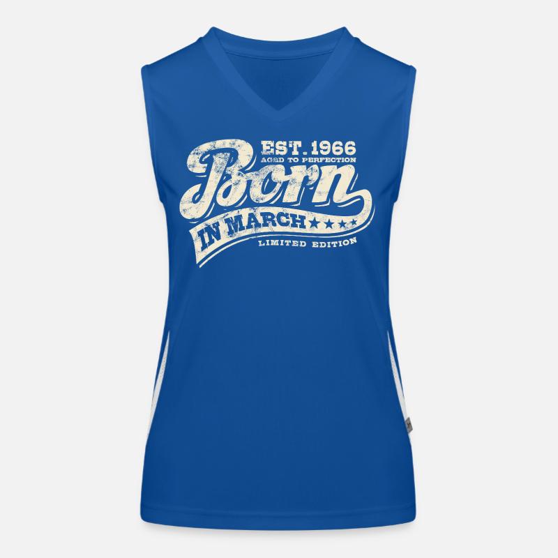 Born in March 1966 - Birthday - Gift Women's Functional Contrast Tank Top