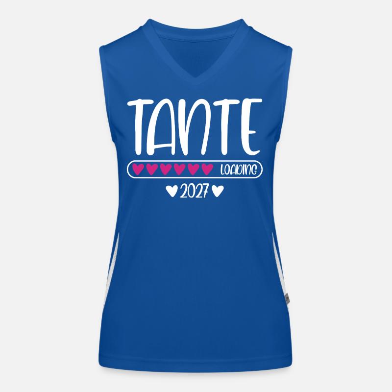 Aunt 2027 loading with heart loading bar Women's Functional Contrast Tank Top