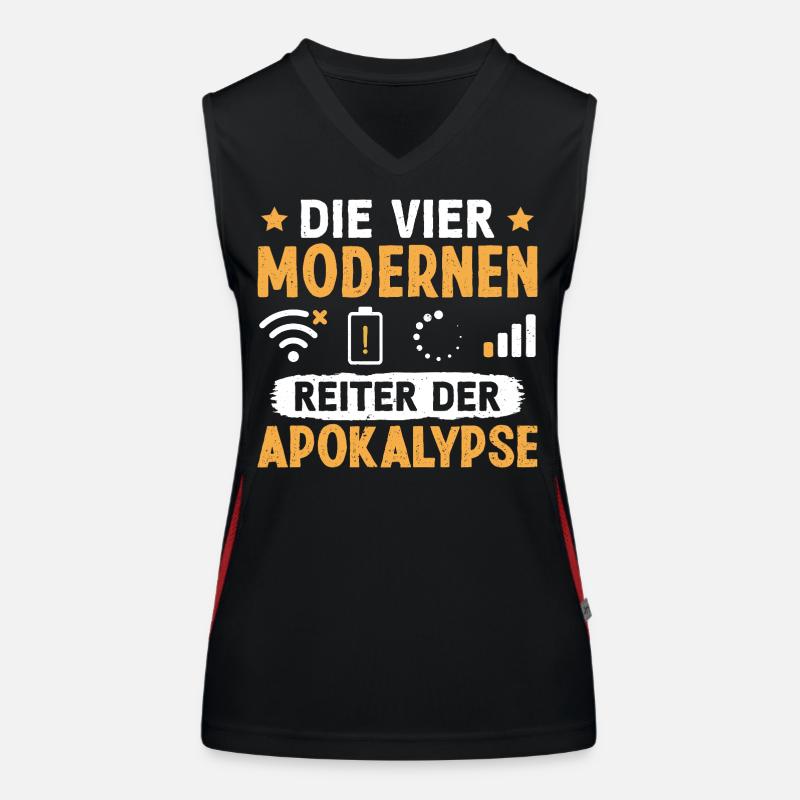 Nerd LES QUATRE CAVALIERS DE L’APOCALYPSE MODERNE Débardeur respirant contrasté Femme