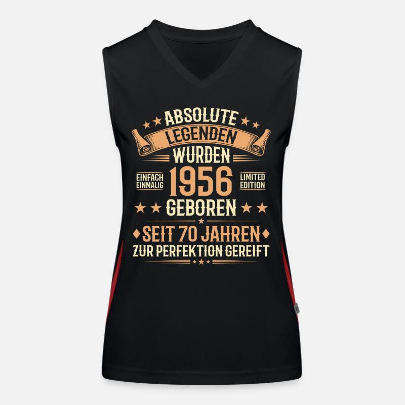 70e anniversaire 1956 Legend Vintage Gift Débardeur respirant contrasté Femme