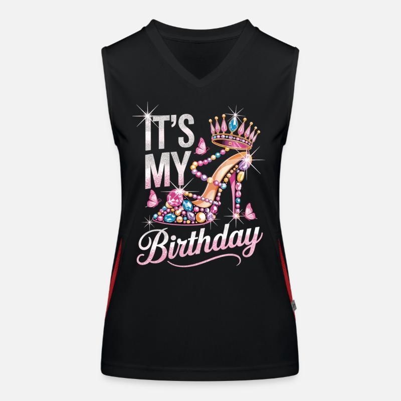 Geburtstagsfeier Prinzessin Krone Shirt Funktionelles Kontrast-Tank Top für Frauen