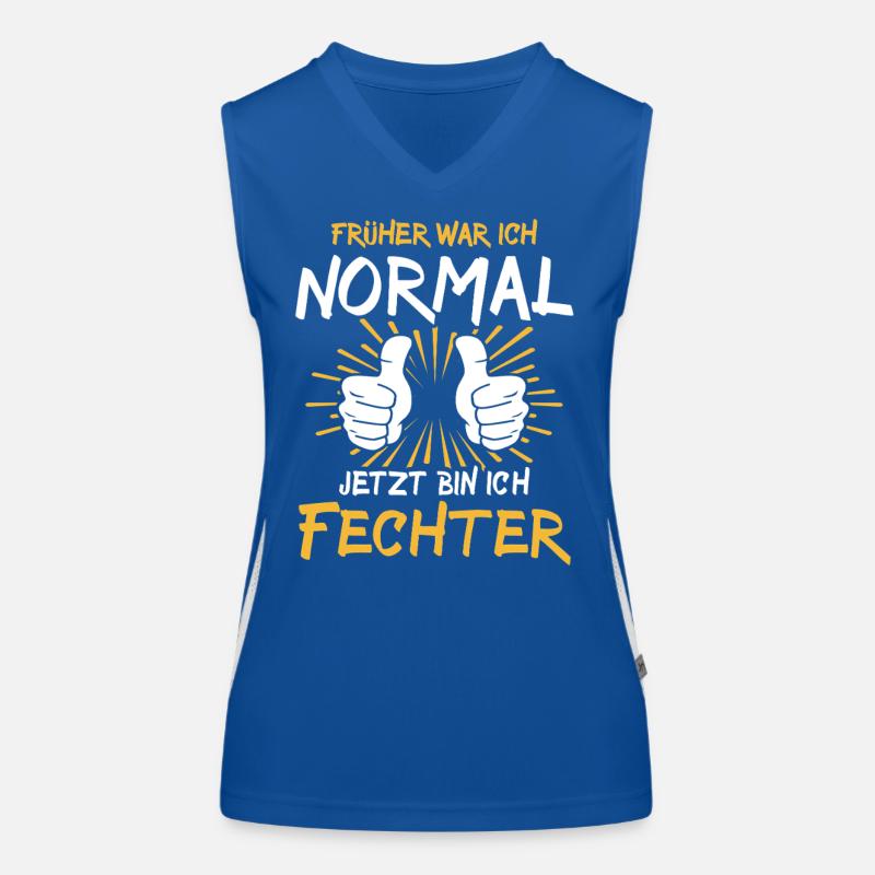Fechter Spruch Funktionelles Kontrast-Tank Top für Frauen