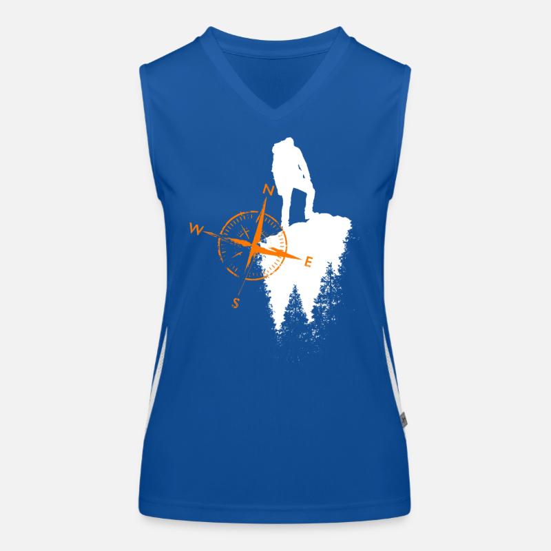 Wanderer Motiv mit einem Kompa Funktionelles Kontrast-Tank Top für Frauen