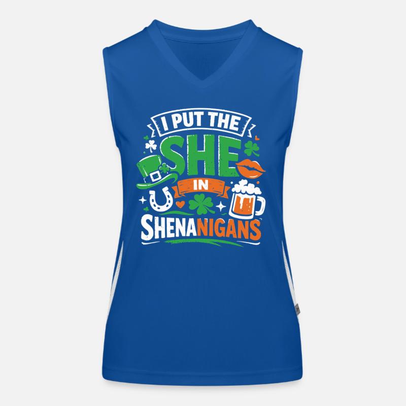 I put the She in Shenanigans | St. Patrick's Day Funktionelles Kontrast-Tank Top für Frauen
