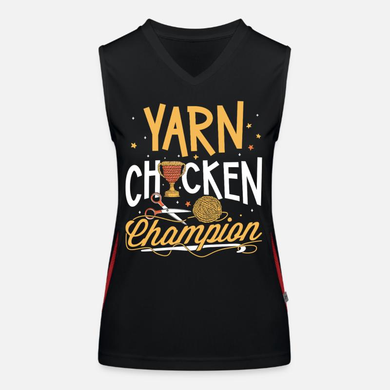 Yarn chicken champion crochet knitting Women's Functional Contrast Tank Top
