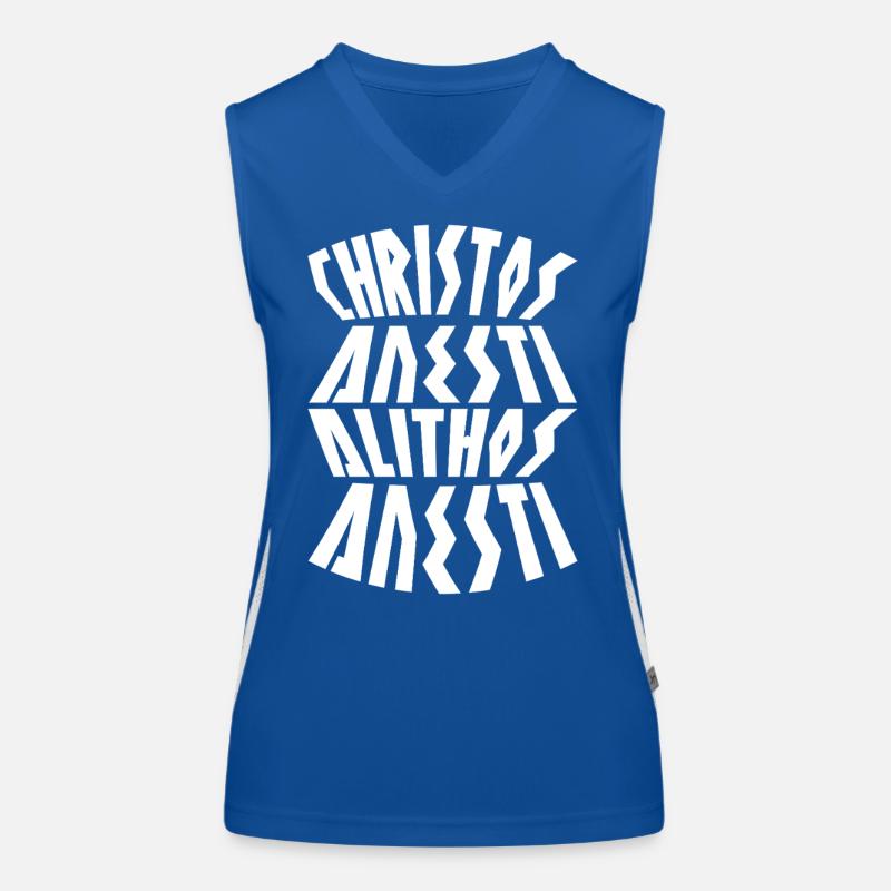 Christos Anesti Greek Easter Orthodox Easter Women's Functional Contrast Tank Top