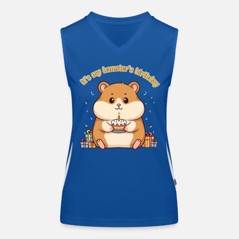 Lustiger Hamster Geburtstag Kuchen Funktionelles Kontrast-Tank Top für Frauen