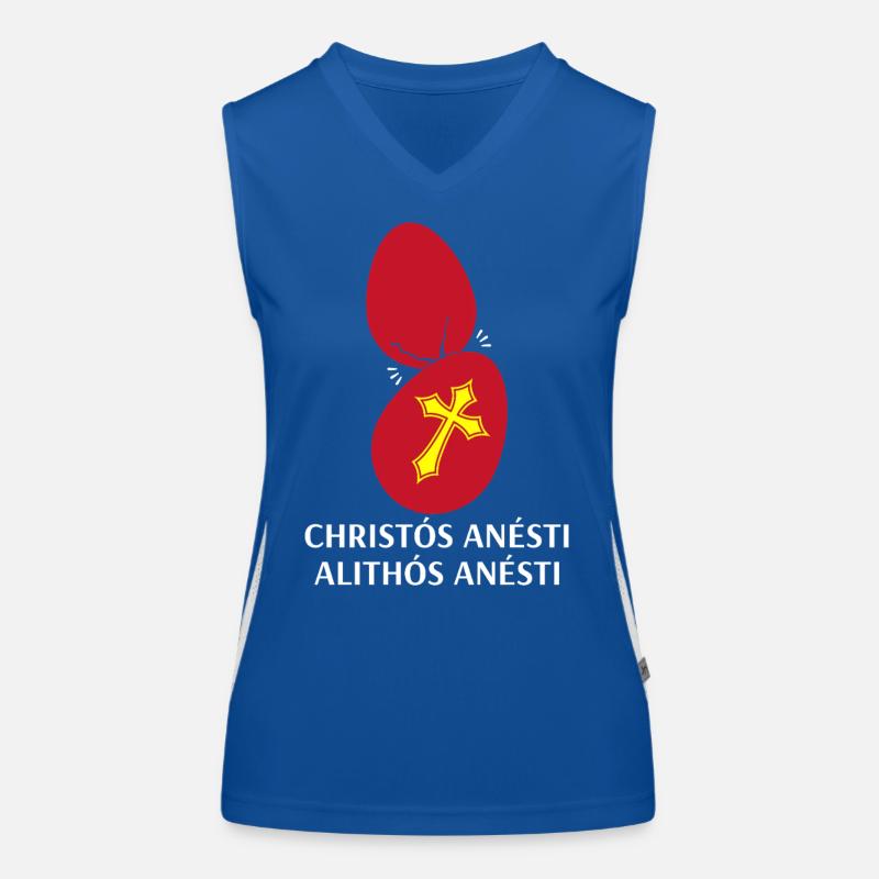 Orthodox Easter Christos Anesti Alithos Anesti Women's Functional Contrast Tank Top