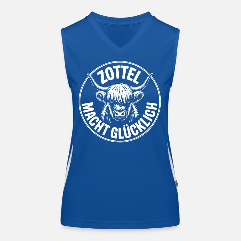 Zottel Macht Glücklich Highlands Funktionelles Kontrast-Tank Top für Frauen