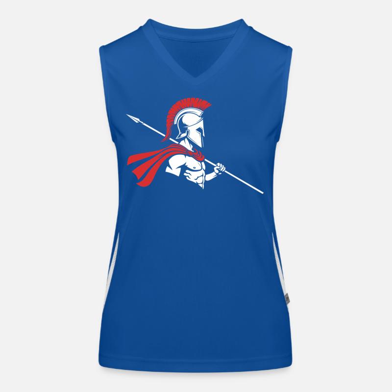 Spartiate de Profil Lance Logo Mascotte Warrior Débardeur respirant contrasté Femme