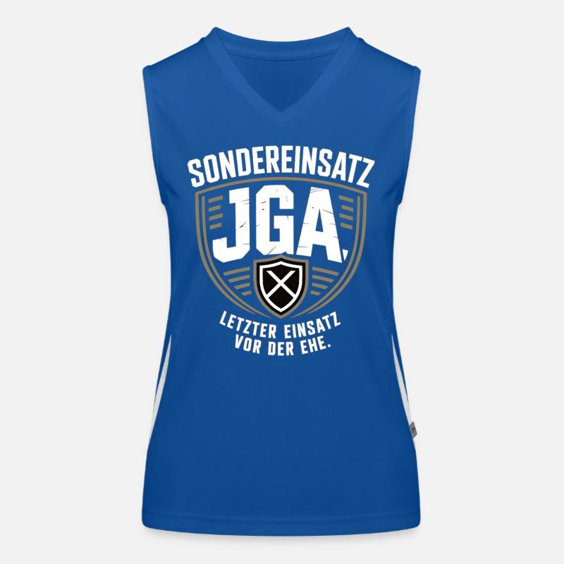 Sondereinsatz JGA – Letzter Einsatz vor der Ehe Funktionelles Kontrast-Tank Top für Frauen