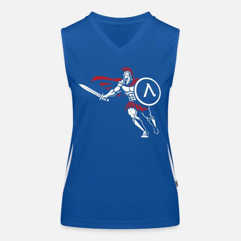 Spartan Attack Sword Shield Spartan-Maskottchen Funktionelles Kontrast-Tank Top für Frauen