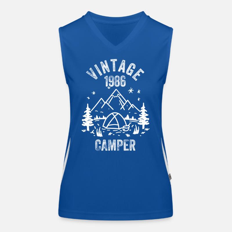 Vintage 1986 Camper 40. Geburtstag Funktionelles Kontrast-Tank Top für Frauen