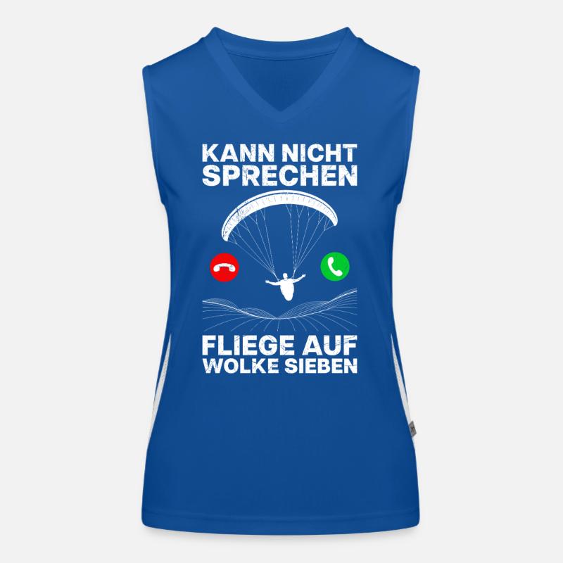 Gleitschirmflug KANN NICHT SPRECHEN FLIEGE Lustige Funktionelles Kontrast-Tank Top für Frauen