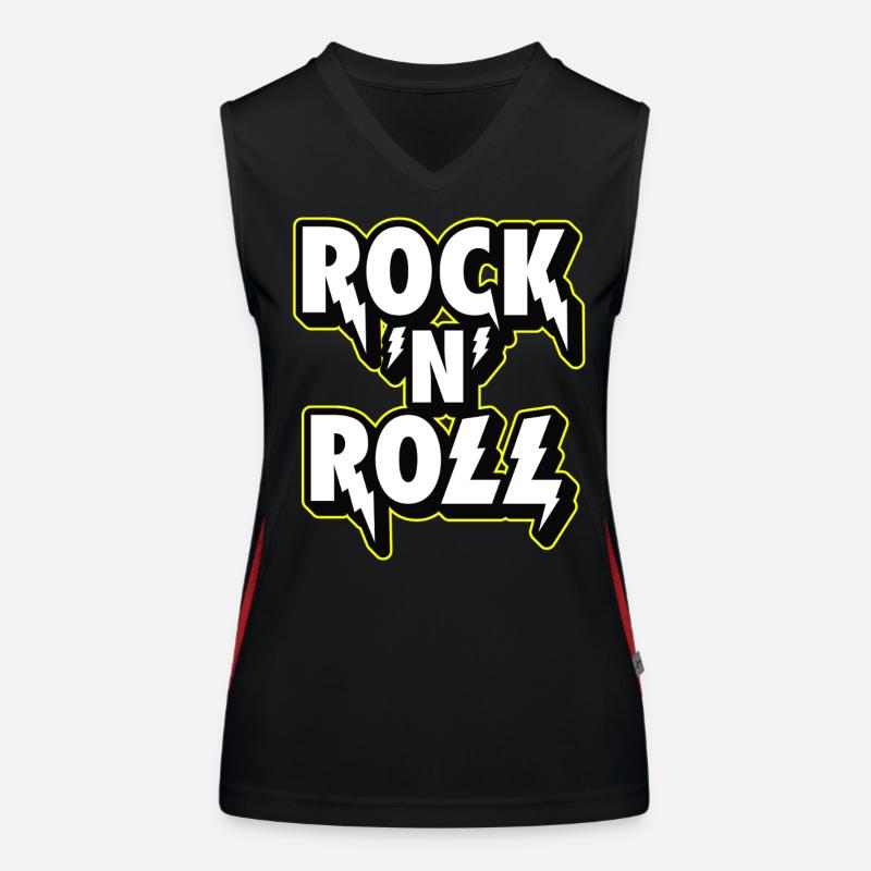 Rock 'N' Roll Lightning 3D Emblem Funktionelles Kontrast-Tank Top für Frauen