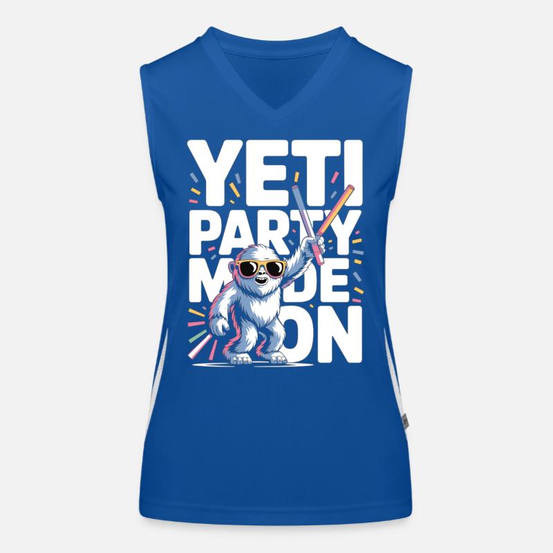 Yeti Party Mode – Funny Party Monster Women's Functional Contrast Tank Top