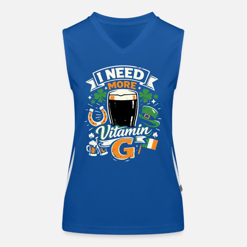 I Need More Vitamin G | Stout Bier | St Patrick Funktionelles Kontrast-Tank Top für Frauen